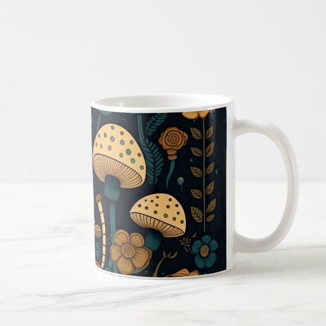Taza De Café Colección del Ilustracion de hongos (Derecha)