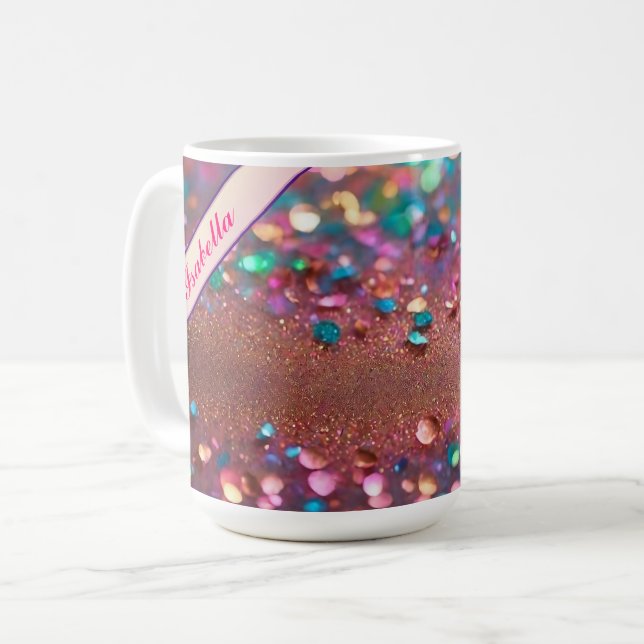 Taza De Café Colección holográfica de moda para purpurinas Opal (Anverso izquierdo)