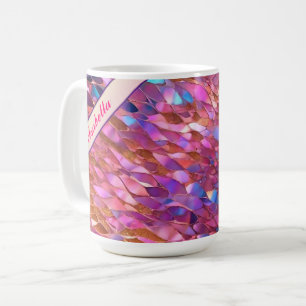 Taza De Café Colección holográfica de opal popular purpurina