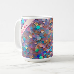 Taza De Café Colección holográfica moderna de Opal purpurina