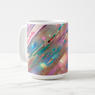 Taza De Café Colección holográfica opal de Purpurina moderno