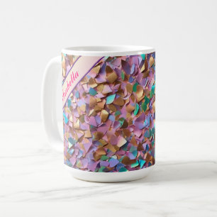 Taza De Café Colección holográfica opal moderna purpurina