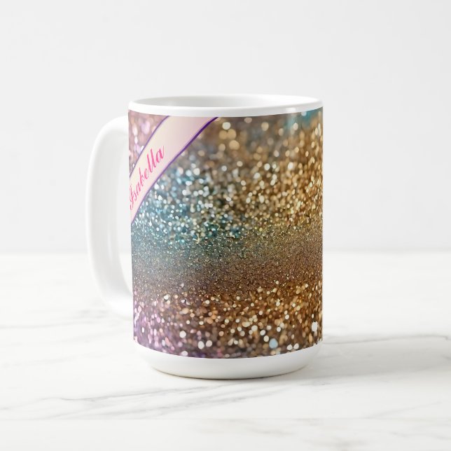 Taza De Café Colección holográfica popular de Opal Purpurina (Anverso izquierdo)