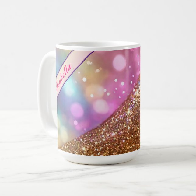 Taza De Café Colección holográfica popular de Opal purpurina (Anverso izquierdo)