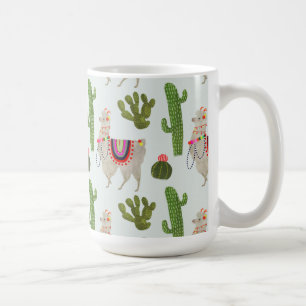 Taza De Café Colección Llamarama  Patrón Cactus & Llama