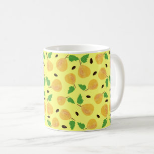 Taza De Café Colección Peras Doradas Amarillo Brillante