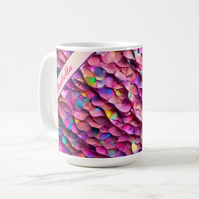 Taza De Café Colección popular holográfica opal purpurina (Anverso izquierdo)