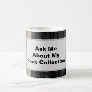Taza De Café Coleccionista de rock Piedra de rayas blancas negr
