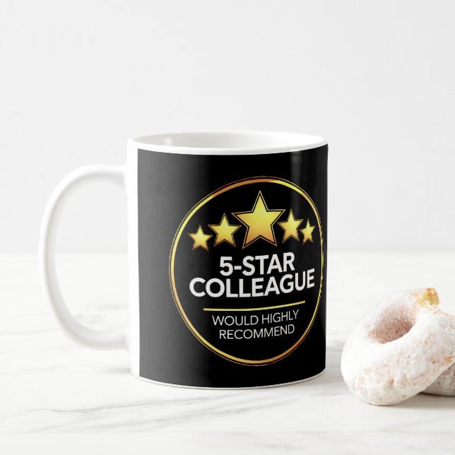 Taza De Café Colega de cinco estrellas, regalo de compañero de  (Con donut)