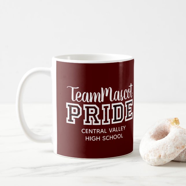 Taza De Café Colegio Maroon Pride Mascota Nombre Café Mug (Con donut)