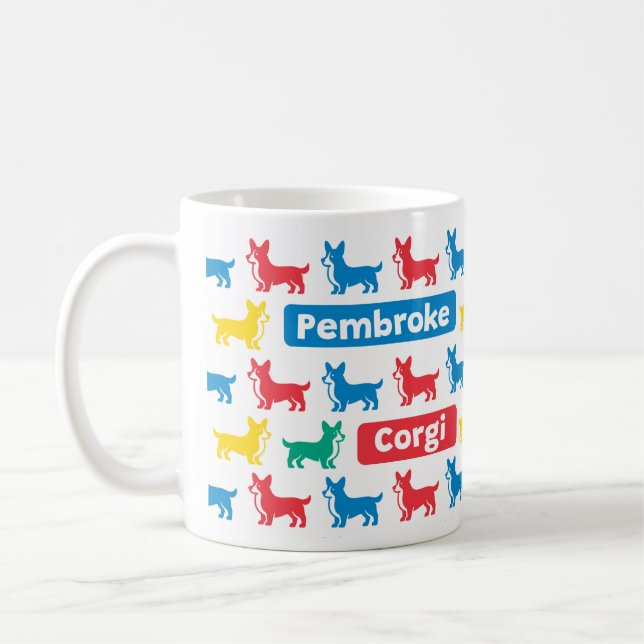 Taza De Café Colerful Pembroke Welsh Corgi Mug (Izquierda)