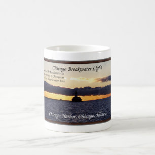 Taza De Café Colgante de atardecer ligero de Chicago