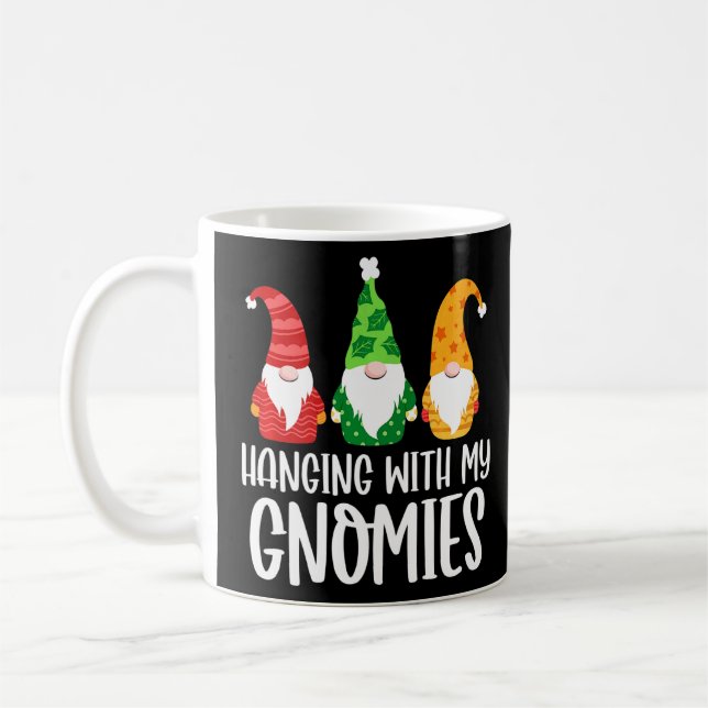 Taza De Café Colgar con mi familia de Navidades de gnomos coinc (Izquierda)