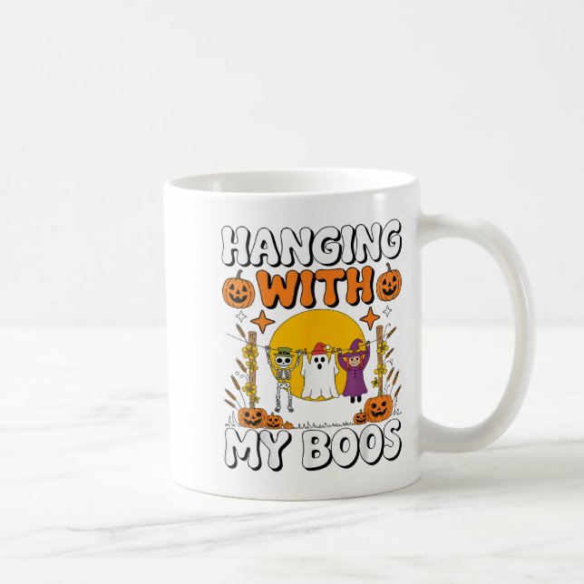 Taza De Café Colgar con mi novio Gracioso Halloween Ghost Witch (Derecha)
