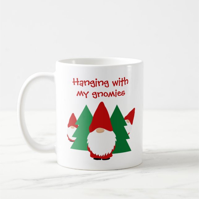 Taza De Café Colgar con mis gnomos Navidades graciosos Holiday (Izquierda)