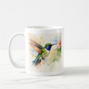 Taza De Café Colibrí Acuarela