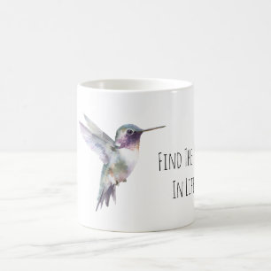 Taza De Café Colibrí Alegría Verde Púrpura