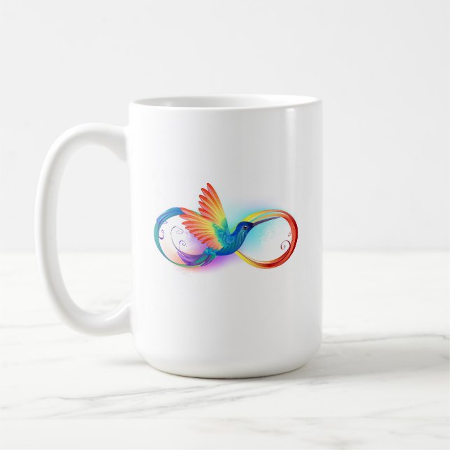 Taza De Café Colibrí arcoiris con símbolo Infinity (Izquierda)