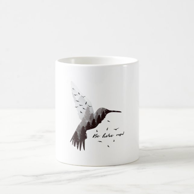 Taza De Café Colibrí con bosque (Centro)