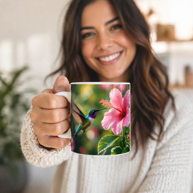 Taza De Café Colibrí en Flor (Subido por el creador)