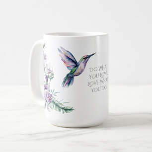 Taza De Café Colibrí Floral Acuarela