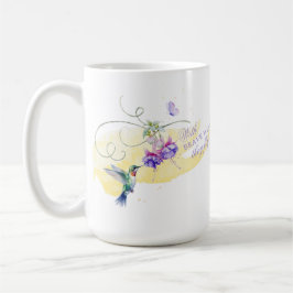 Taza De Café Colibrí inspirador y mariposa