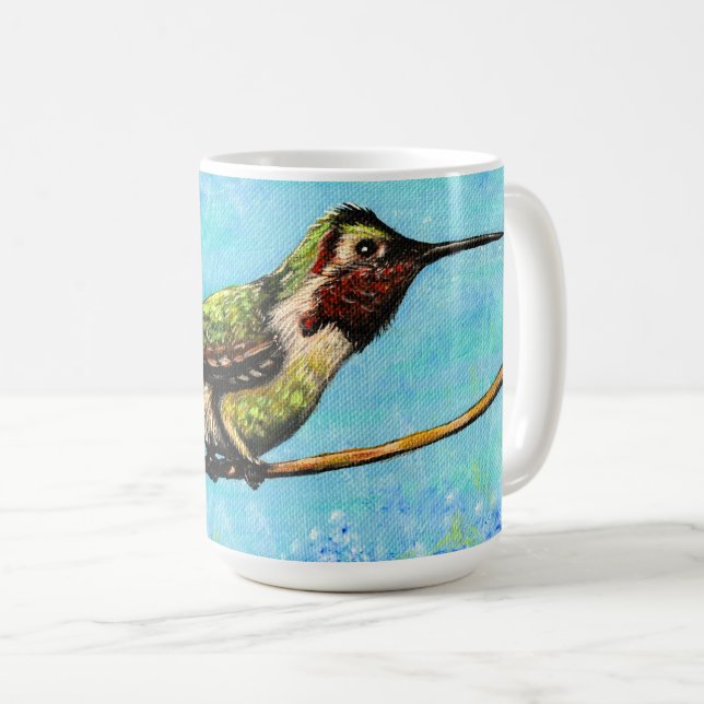 Taza De Café Colibrí listo para volar pintura (Anverso derecho)