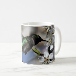 Taza De Café Colibrí mujer en árbol de ciruela