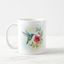 Taza De Café Colibrí pequeño acuarela