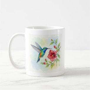 Taza De Café Colibrí pequeño acuarela