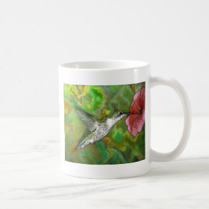 Taza De Café Colibrí throated de rubíes