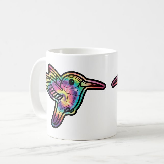 Taza De Café Colibrí Tie Dye (Anverso izquierdo)