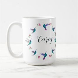 Taza De Café Colibrí violeta personalizado
