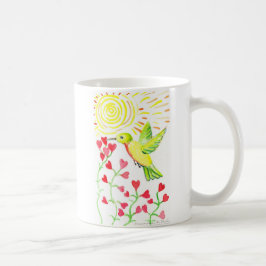 Taza De Café Colibrí y corazones
