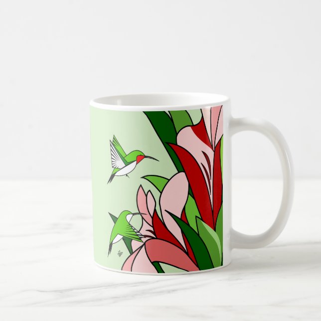 Taza De Café Colibrí y flor (Derecha)
