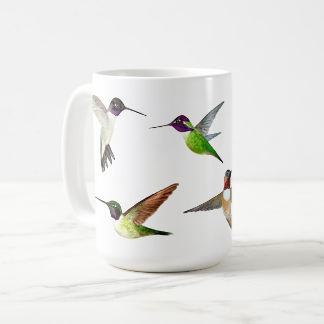 Taza De Café Colibríes de California en vuelo (Anverso izquierdo)