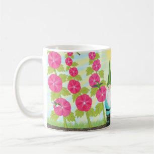 Taza De Café colibríes, hollyhocks y gnomos