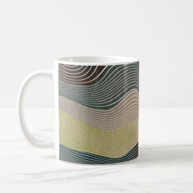 Taza De Café Colinas Naturales: Patrón paisajístico (Izquierda)