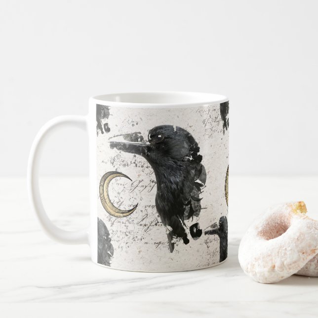Taza De Café Collage Alquimioterapia Raven (Con donut)