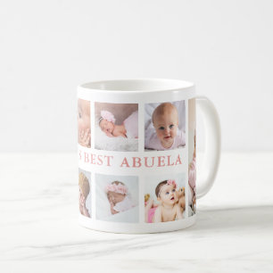 Taza De Café Collage de 10 fotos moderno rosa Abuela la mejor d