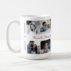 Taza De Café Collage de 10 fotos personalizadas con tu texto fa