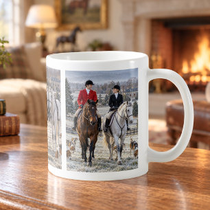 Taza De Café Collage de 3 fotos de amante de caballos ecuestres