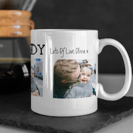 Taza De Café Collage de 3 Fotos Moderno Primer Día del Padre