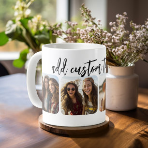 Taza De Café Collage de 4 fotos con letra saltarina de moda - b