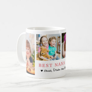 Taza De Café Collage de 4 fotos personalizadas de la mejor Nana