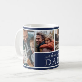 Taza De Café Collage de 4 Fotos Te Amamos Papá Día del Padre