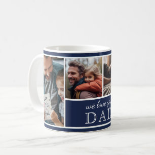 Taza De Café Collage de 4 Fotos Te Amamos Papá Día del Padre
