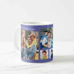 Taza De Café Collage de 5 fotos modernas con apellido familia P