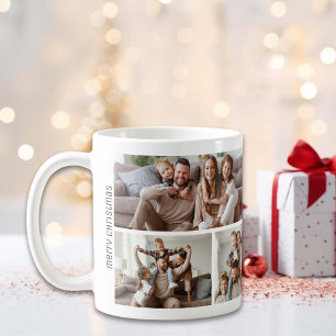 Taza De Café Collage de 7 fotos de Navidad Familia