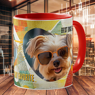 Taza De Café Collage de Arte Abstracto con Foto de Perro Person